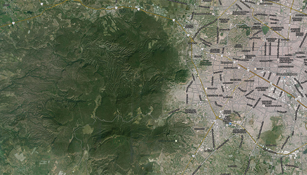 magen satelital del Bosque La Primavera y la Zona Metropolitana de Guadalajara.