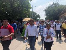Marchan damnificados del sismo del 7S por falta de apoyo (Oaxaca)