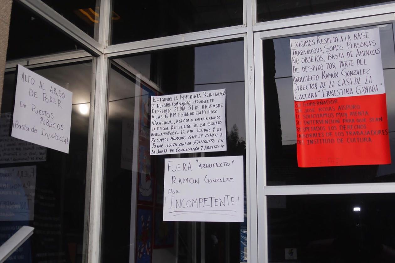 Trabajadores de la Casa de Cultura Ernestina Gamboa, denuncian despidos injustificados (Durango)