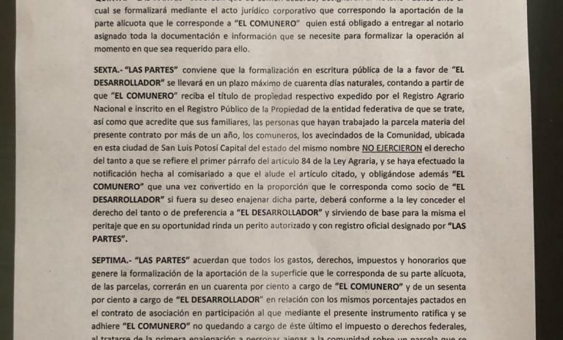 Filtran presunto contrato que el Chato López impondría a comuneros (San Luis Potosí)