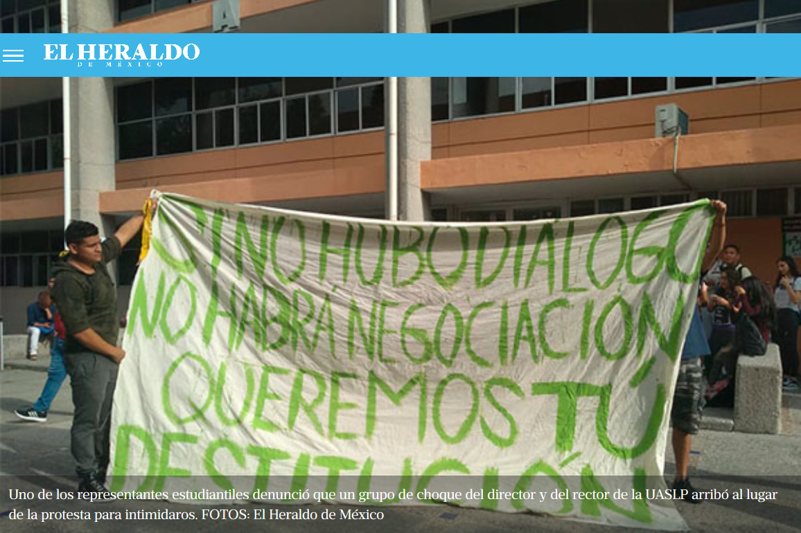 Por acoso, protestan alumnas de la Universidad Autónoma de SLP