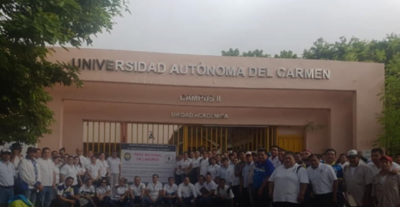 Trabajadores de UNACAR se suman a paro nacional convocado por Conatu (Campeche)