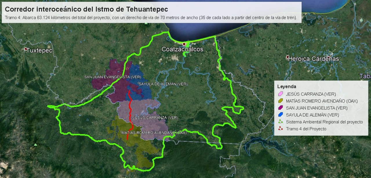 Revela SEMARNAT “tramo 4” del corredor interoceánico del Istmo de Tehuantepec (Veracruz)