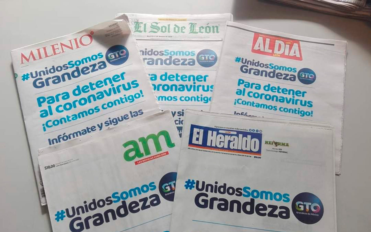 Gobernador de Guanajuato usa crisis sanitaria para promocionarse