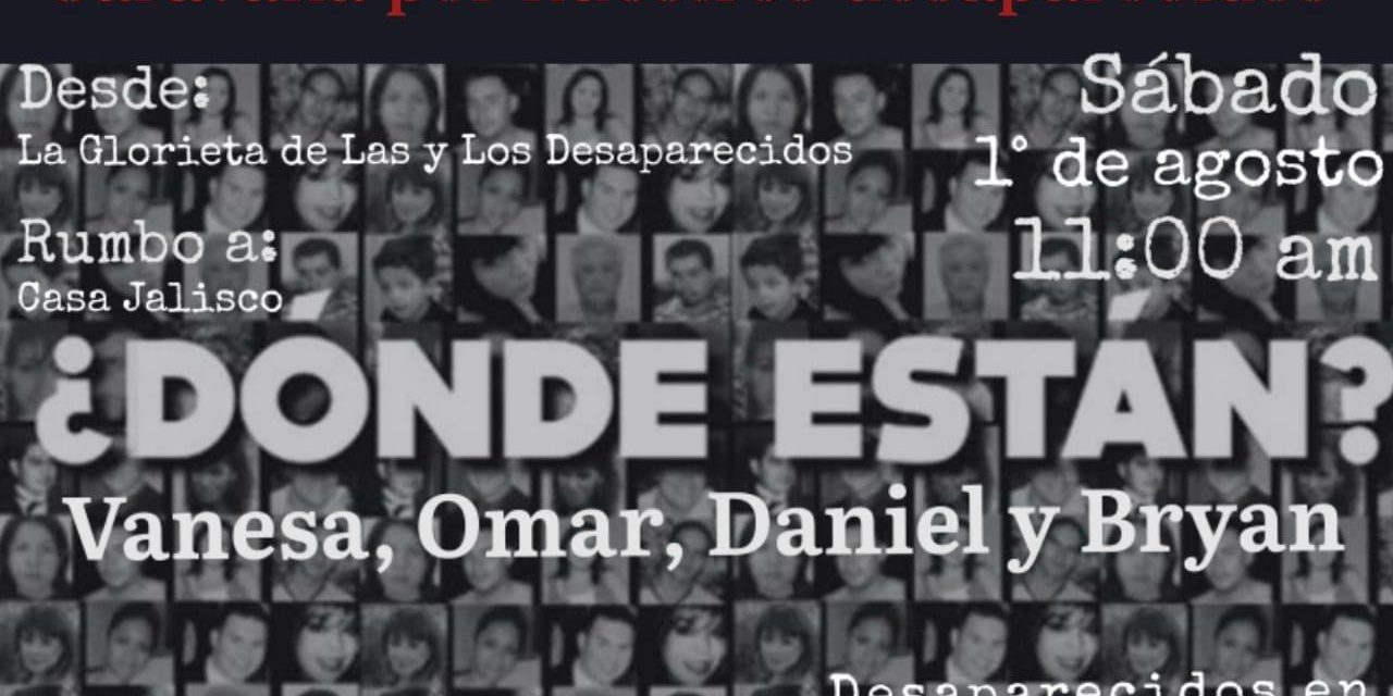 Convocan a caravana para exigir la aparición con vida de Vanesa, Omar, Bryan Y Daniel, desaparecidos en Teocaltiche, Jalisco