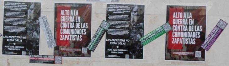 Acción en La Laguna en repudio a las agresiones paramilitares de la ORCAO en contra de comunidades zapatistas