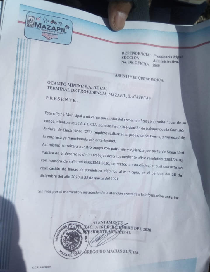 Acusan contubernio de Municipio con empresa minera (Zacatecas)