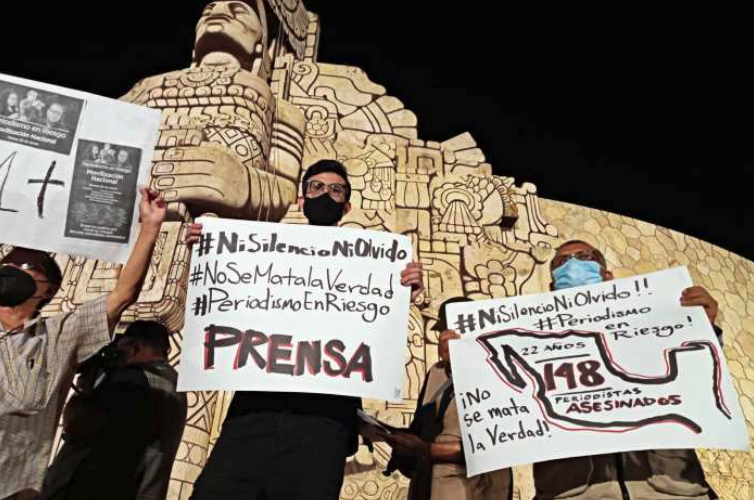 Comunicadores de Yucatán se unen a movilización nacional para exigir un alto al asesinato de periodistas