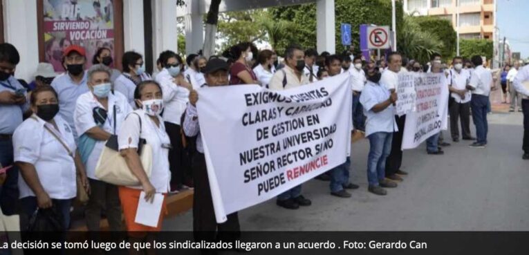 Sindicalizados de la Universidad Autónoma del Carmen se van a paro indefinido (Campeche)