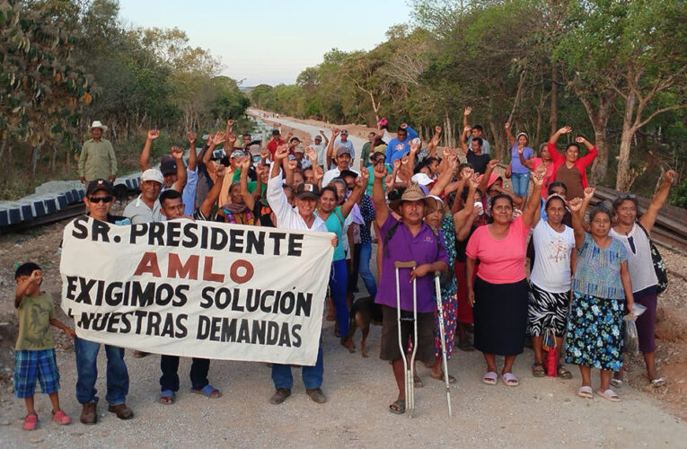 Campesinos mixes detienen destrucción de árboles, ríos y casas por modernización del tren transístmico (Oaxaca, Veracruz)