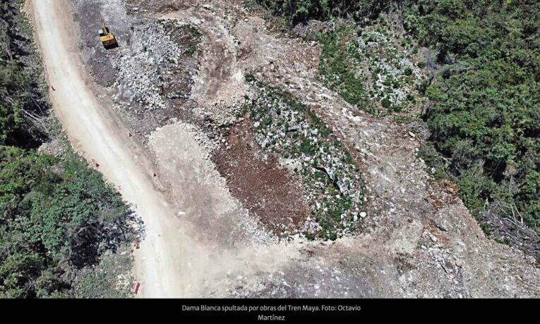 Obras del Tren Maya destruyen la icónica cueva Dama Blanca (Quintana Roo)