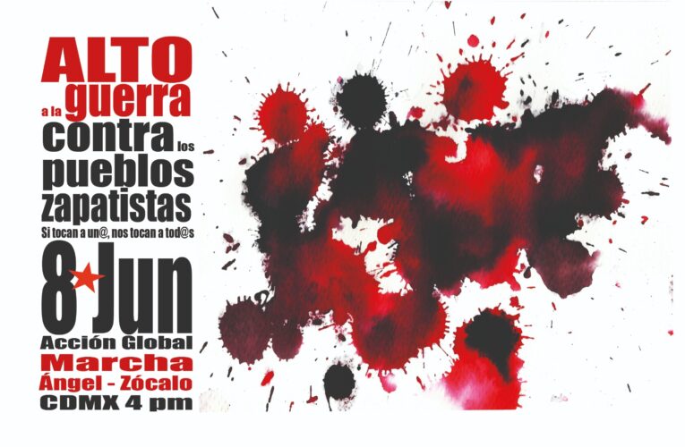 ¡Alto a las agresiones contra las comunidades zapatistas! Protesta frente sedes del mal gobierno de México.