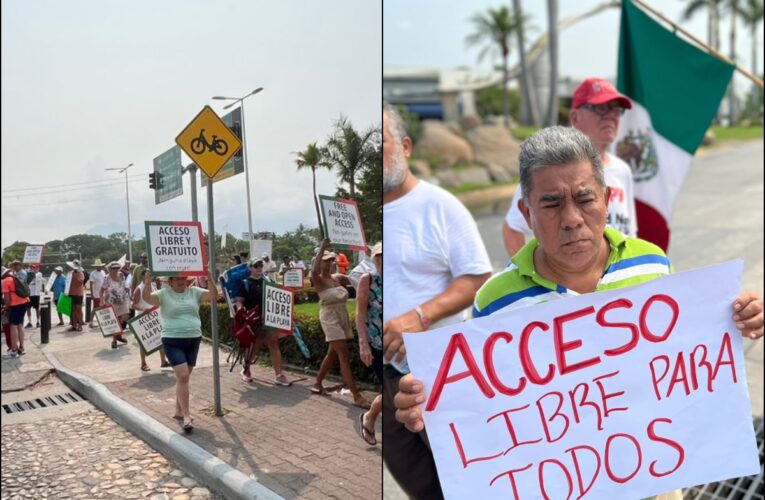 Manifestación en Puerto Vallarta; exigen al Hotel Sunscape abrir acceso a playa Holi (Jalisco)