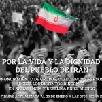 POR LA VIDA Y LA DIGNIDAD DEL PUEBLO DE IRÁN. Pronunciamiento de grupos, colectivos y personas, desde los distintos rincones en resistencia y rebeldía en el mundo.