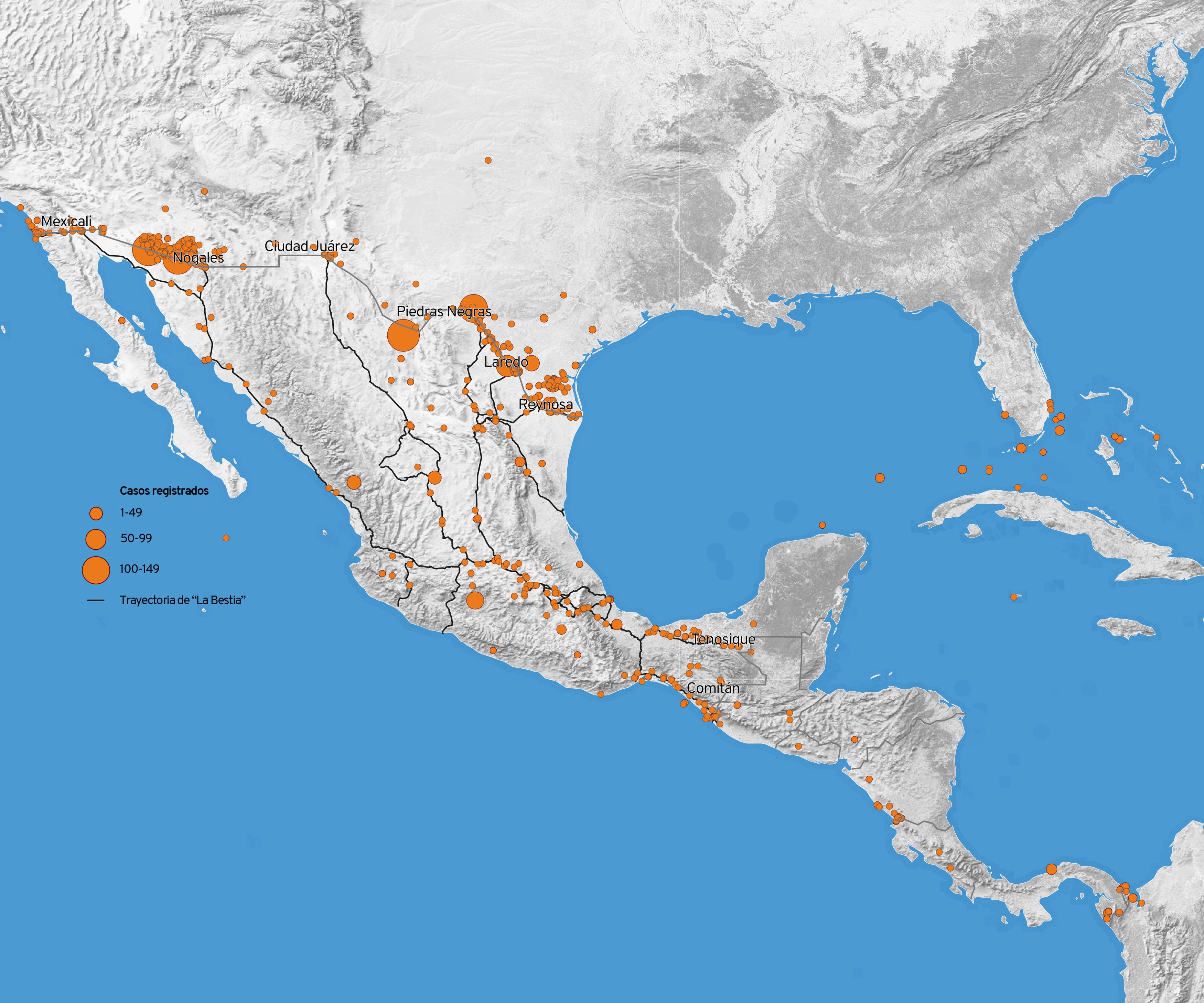 Muertes y desapariciones de migrantes hacia Estados Unidos, 2014-2018