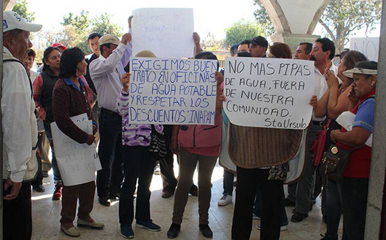 Exigen pobladores de Yauhquemehcan, remoción del titular de agua potable (Tlaxcala