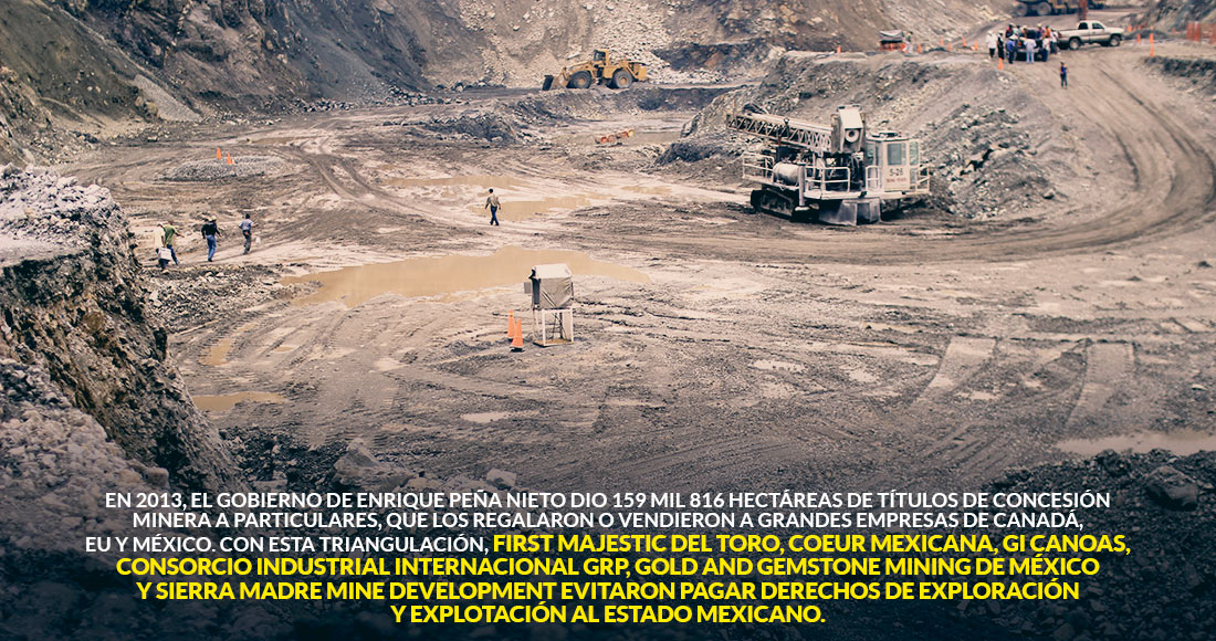 Mineras de Canadá, EU y México se quedaron miles de hectáreas con EPN y huyeron de pagar derechos