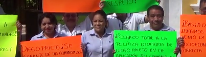 Plantón de trabajadores del INAH Campeche