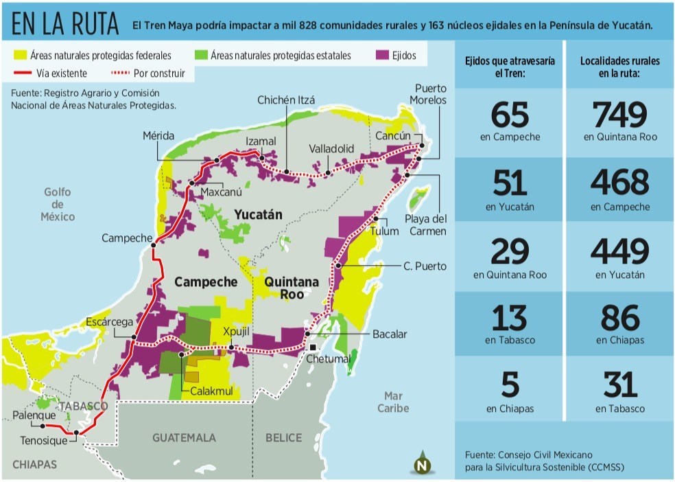 La ruta crítica del Tren Maya: Advierten que proyecto presidencial, con perfil neoliberal, impactará en comunidades rurales y núcleos ejidales de la Península de Yucatán
