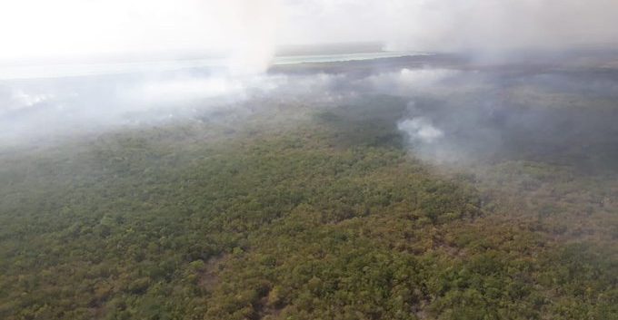 Recortes presupuestales a Conafor complican control de fuego en Sian Ka’an: Protección Civil de Q Roo