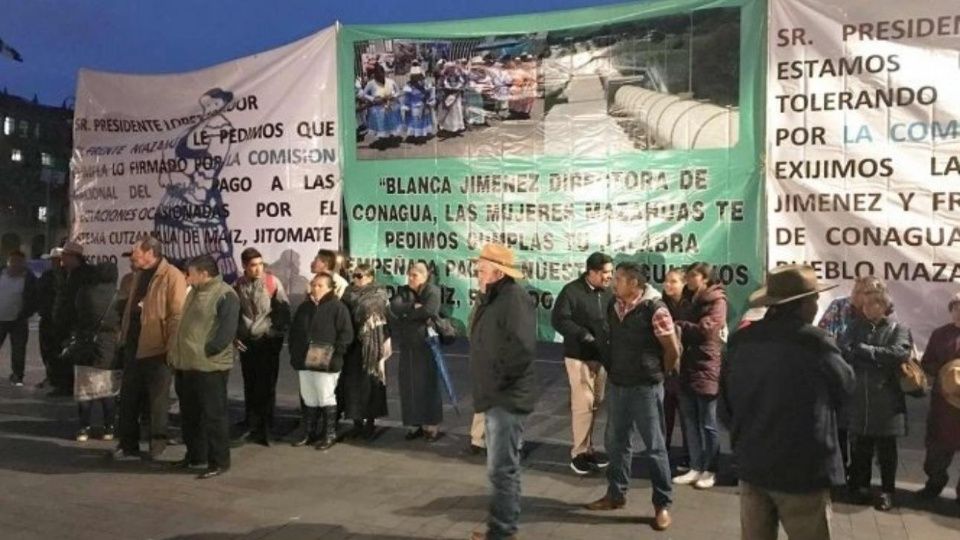 Se manifiesta Frente Mazahua con cortar el agua de Cutzamala en CDMX