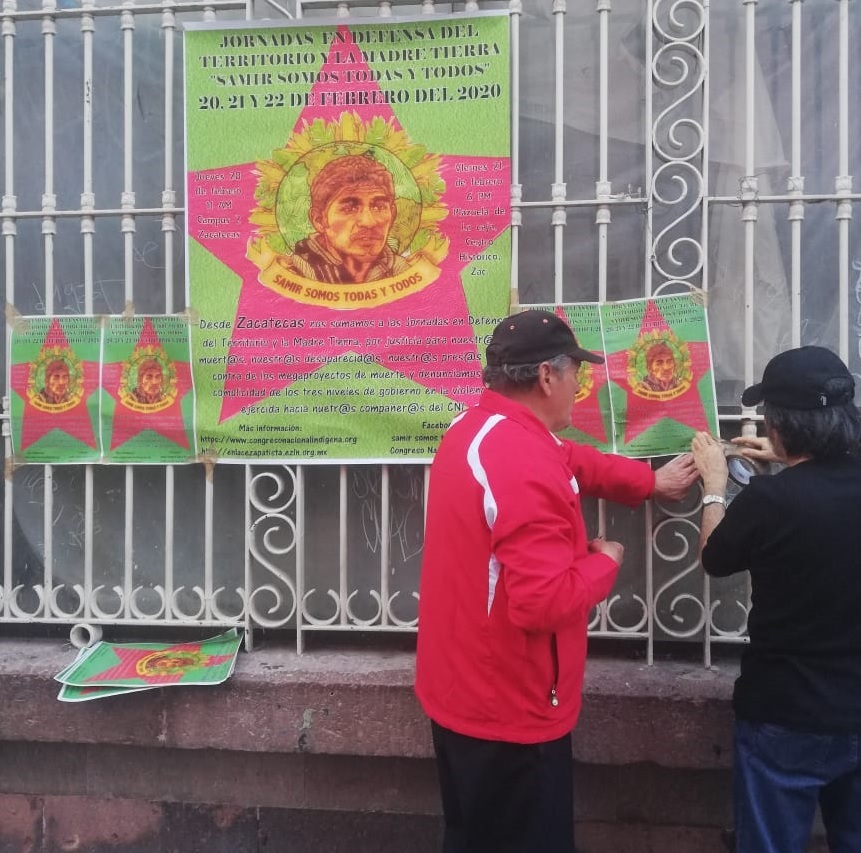 Galería de fotos de la acción dislocada en la Plazuela de la caja, Zacatecas . Jornadas “Samir Somos Todas y Todos”