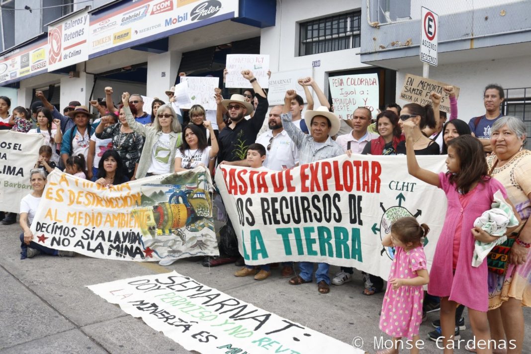 Protestan indígenas y ambientalistas de Colima contra empresa minera