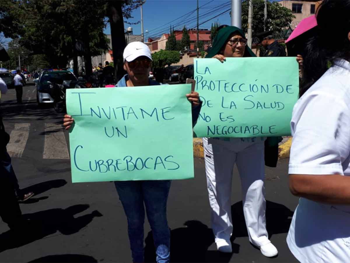 Personal del IMSS protesta por falta de insumos y protocolos ante Covid-19 (Ciudad de México)