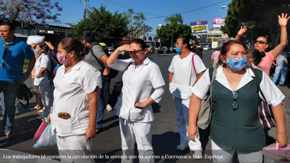 Médicos y enfermeras de IMSS en Morelos protestan por falta de protección para atender pacientes con Covid-19
