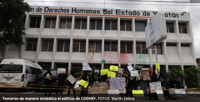 Feministas yucatecas toman la CODHEY