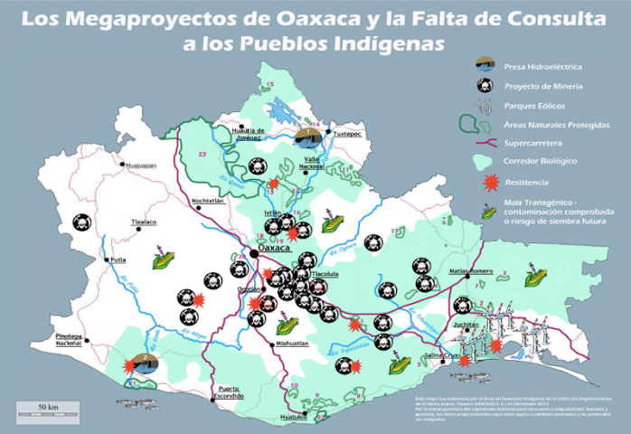 Cancelación de megaproyectos de muerte piden pueblos originarios de Oaxaca