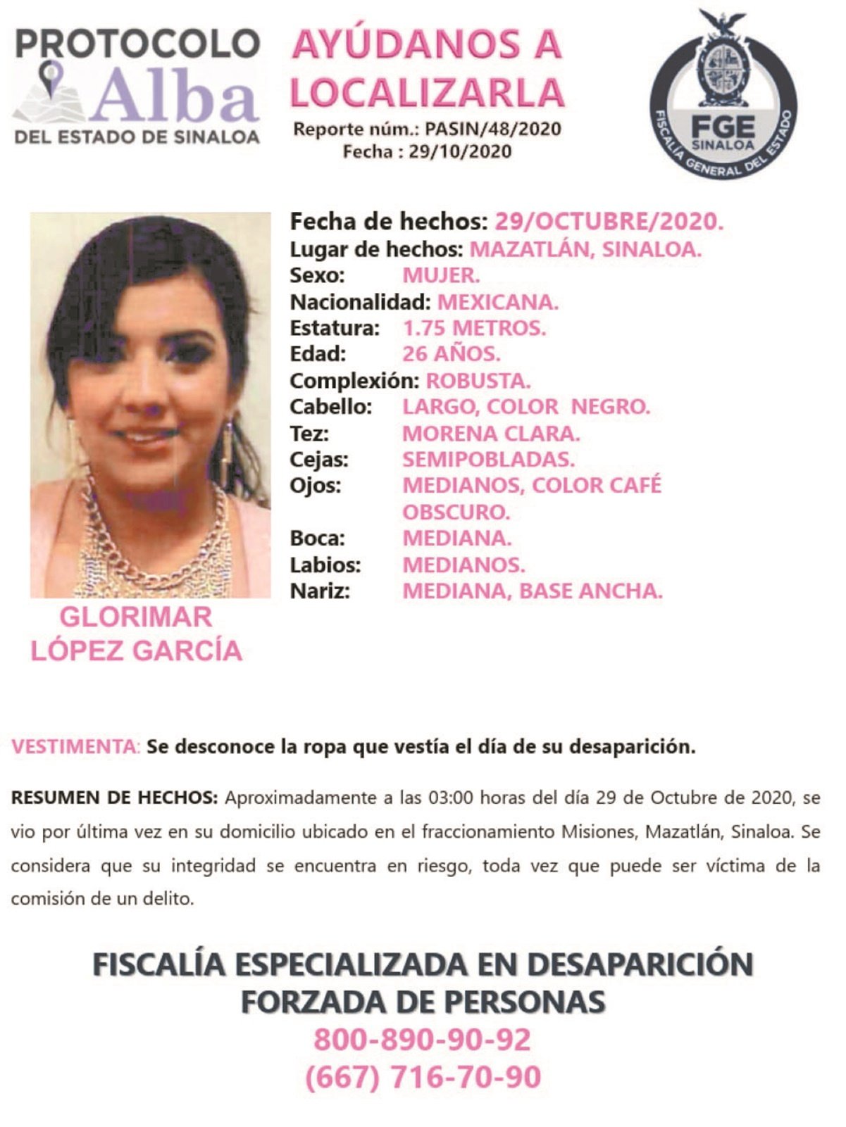 Exigen la localización de Glorimar, enfermera secuestrada en Sinaloa