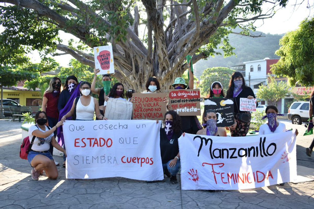 La primera marcha feminista en Manzanillo (Colima)