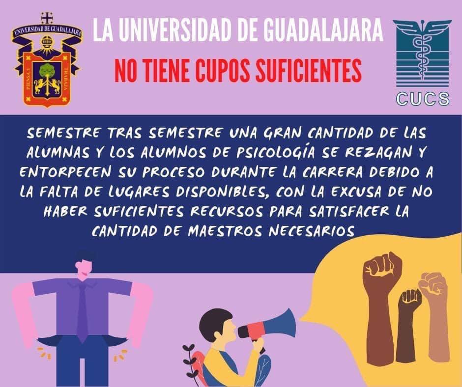 Frente a escasa oferta académica, estudiantes exigen a la UdeG garantizar su acceso a la educación (Jalisco)
