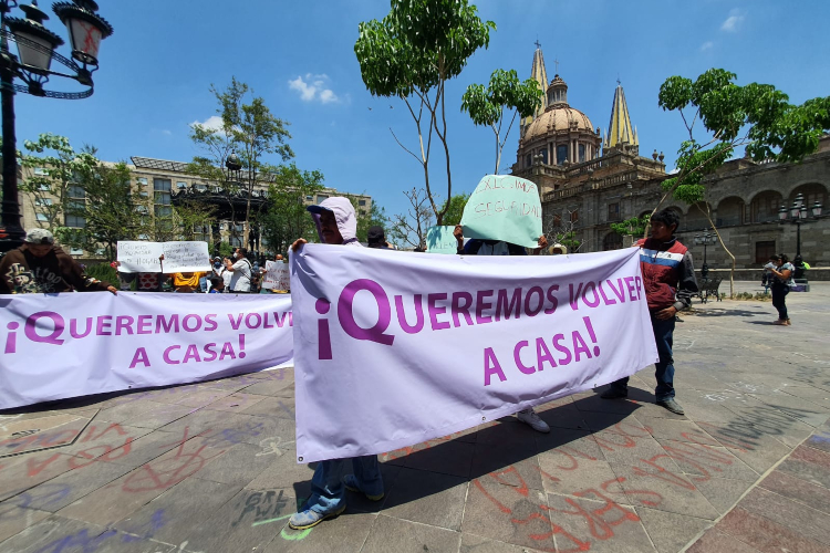 Familias desplazadas por violencia en Teocaltiche, Jalisco