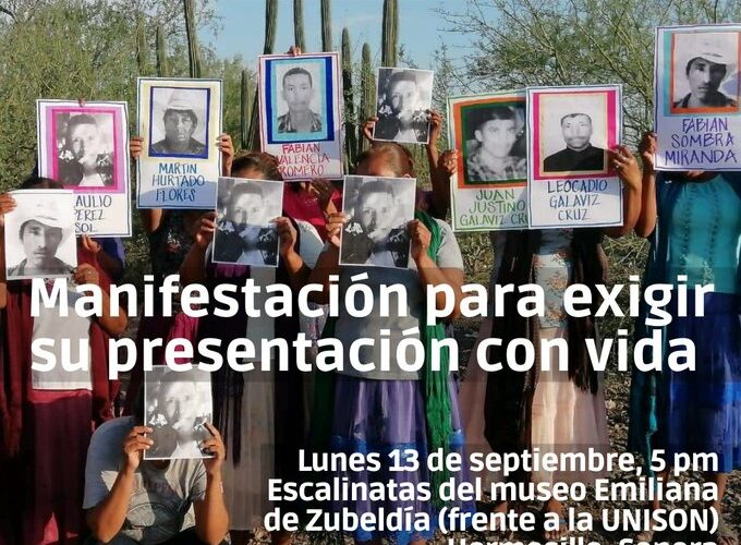 Mujeres yaquis de Loma de Bácum marcharán por familiares desaparecidos; no hay noticias de su paradero (Sonora)