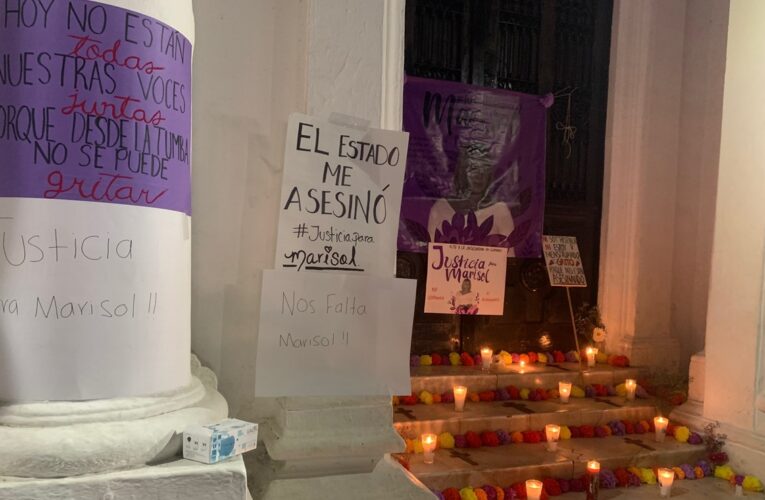 Colectivos feministas de Sonora exigen justicia para Marisol Cuadras en Palacio de Gobierno