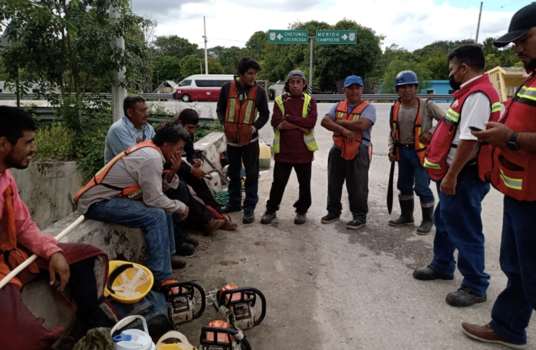 50 trabajadores del Tren Maya realizan paro contra Grupo Carso en Campeche