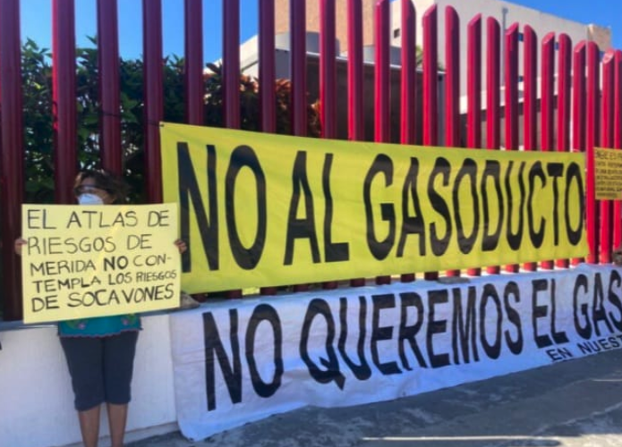 Vecinos de San Damián, en Mérida, se manifiestan nuevamente contra gasoducto (Yucatán)
