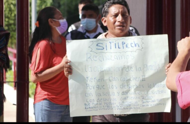 Pobladores de Sitilpech protestaron ante el Poder Judicial contra Kekén; exigen fallo en favor de la salud (Yucatán)
