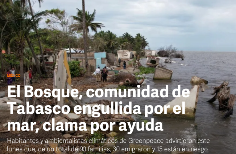 El Bosque, comunidad de Tabasco engullida por el mar, clama por ayuda