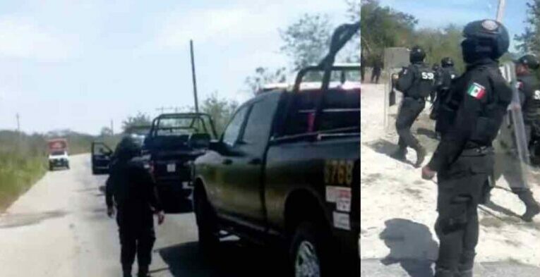 Yucatán | Antimotines para custodiar alimento para cerdos de Kekén: Pueblo maya de Sitilpech denuncia nuevamente represión policiaca por protesta contra mega granjas porcícolas
