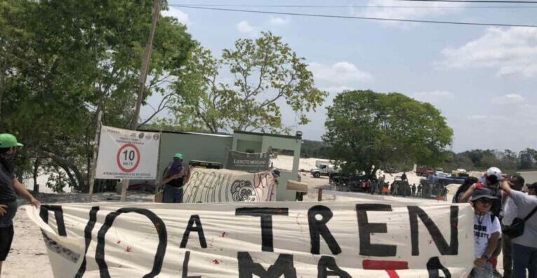 Caravana El Sur Resiste pide a la Sedena suspender obras en el Tramo 7 del Tren Maya (Campeche)