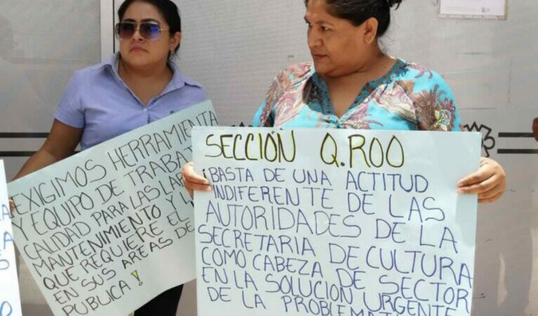Sindicalizados del INAH en Chetumal inician paro de labores; exigen respetar el pliego petitorio (Quintana Roo)