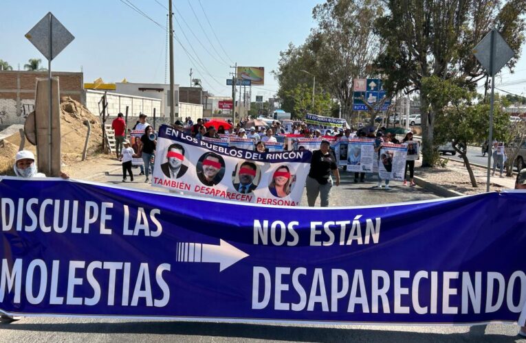 Marchan por los desaparecidos en Pueblos del Rincón; piden coordinación con Jalisco (Guanajuato)