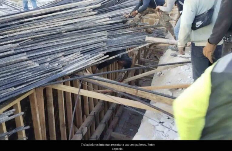 Colapsa estructura del Tren Maya cerca de Bacalar; hay dos personas lesionadas (Video)(Quintana Roo)