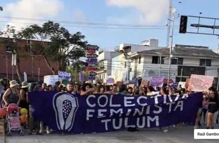 Colectivos de mujeres marchan en Playa del Carmen y Tulum (Quintana Roo)